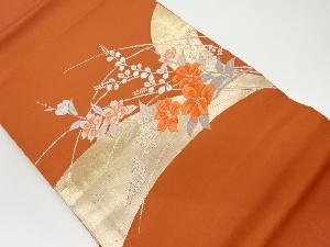 リサイクル　草花模様織出し名古屋帯